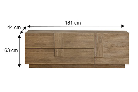 Dimensions détaillées du meuble télé