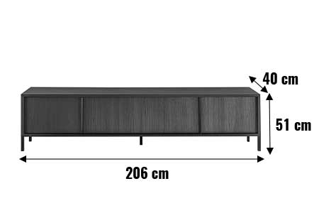 Dimensions détaillées du grand meuble tv
