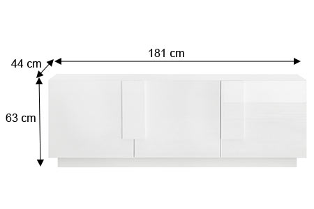 Dimensions détaillées du meuble tv