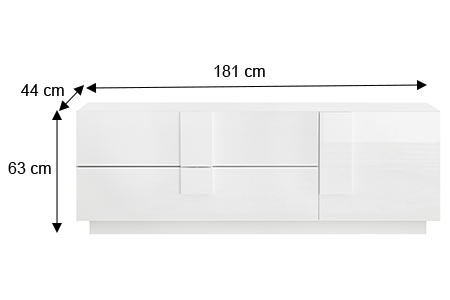 Dimensions détaillées du meuble télé