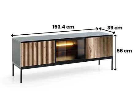 Dimensions du meuble tv 3 portes