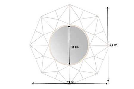 Dimensions détaillées du miroir mural