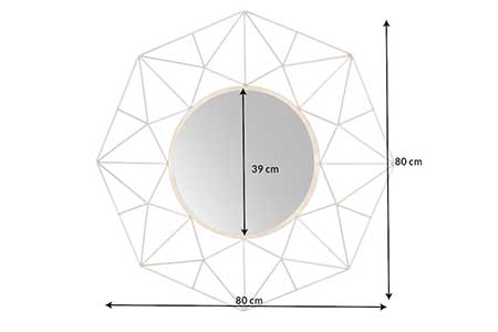 Dimensions détaillées du miroir mural