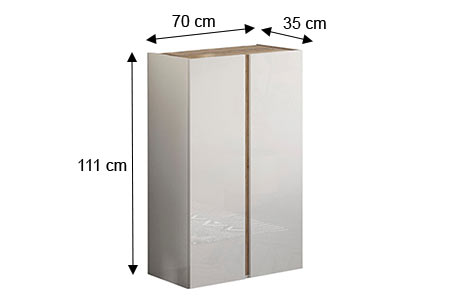 Dimensions détaillées du petit meuble d'entrée