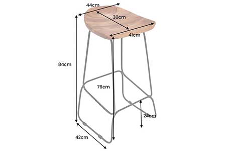 Tabouret de bar en acacia et métal