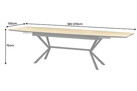 Dimensions de la table extensible