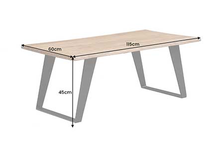 Dimensions détaillées de la table basse