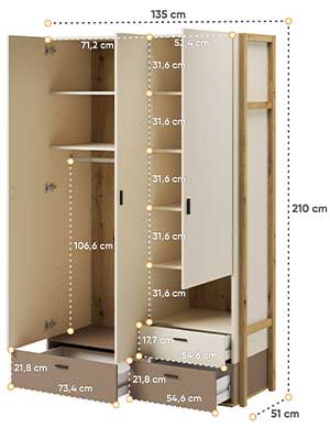 Armoire de chambre Lenny