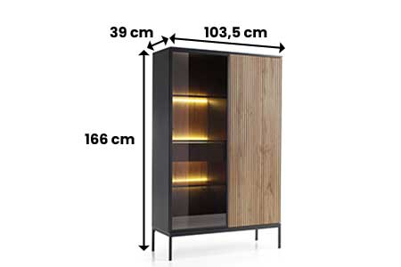 Dimensions de la vitrine haute