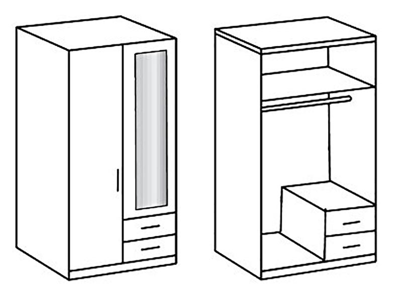 Armoire blanche et grise