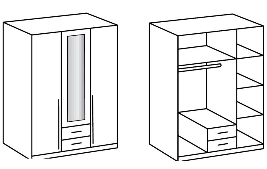 Armoire 3 portes blanche pas cher 135 cm