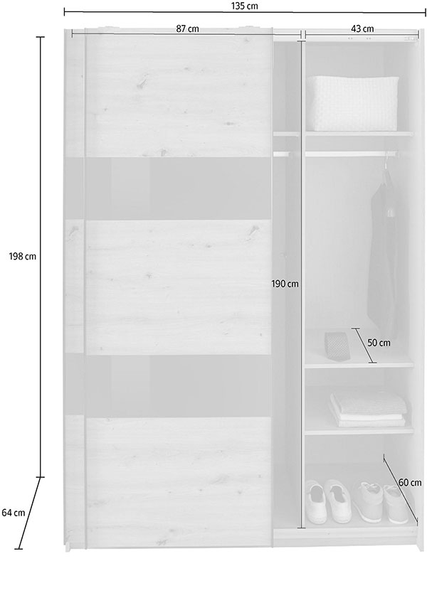 Dimensions détaillées de l'armoire