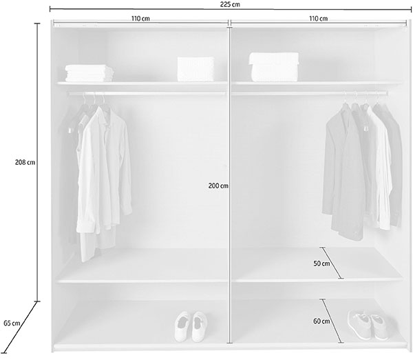 Dimensions détaillées de l'armoire