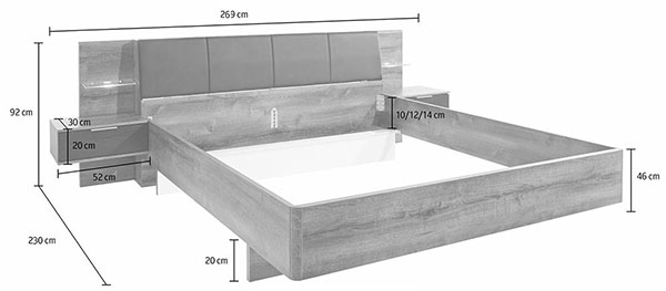 Dimensions détaillées du lit 160x200 cm