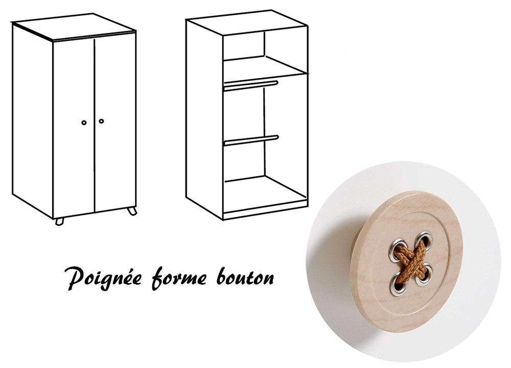 Armoire 2 portes chambre enfant