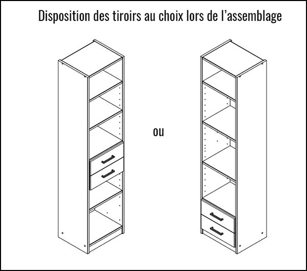 détail du meuble bibliothèque