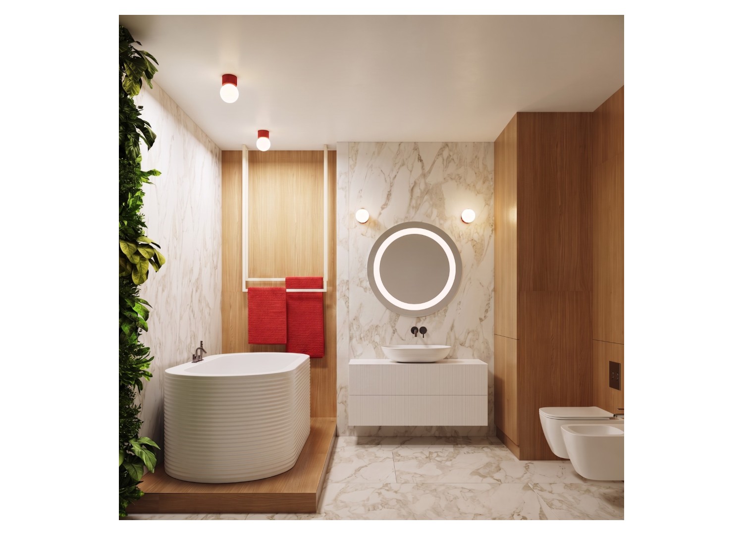 Applique murale HALO rouge IP44 – dimensions