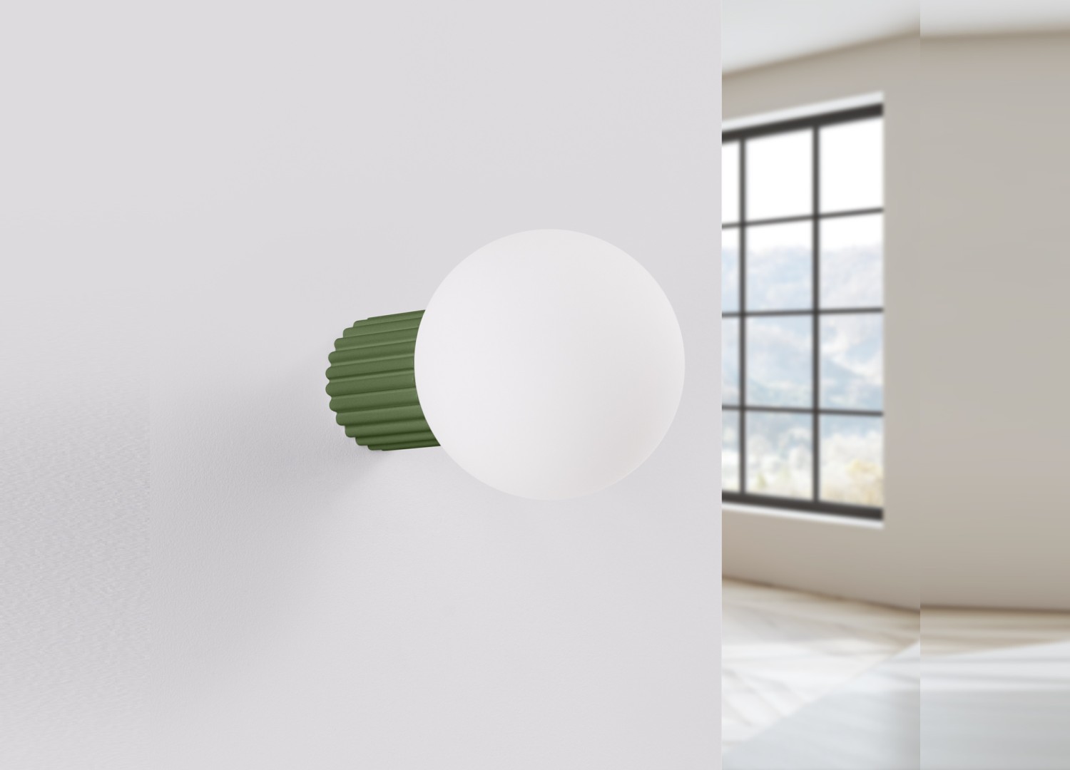 Applique murale HALO vert olive IP44 – vue complémentaire 2