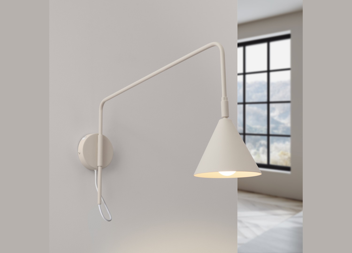 Applique murale NOX 1 beige avec interrupteur – vue complémentaire 3