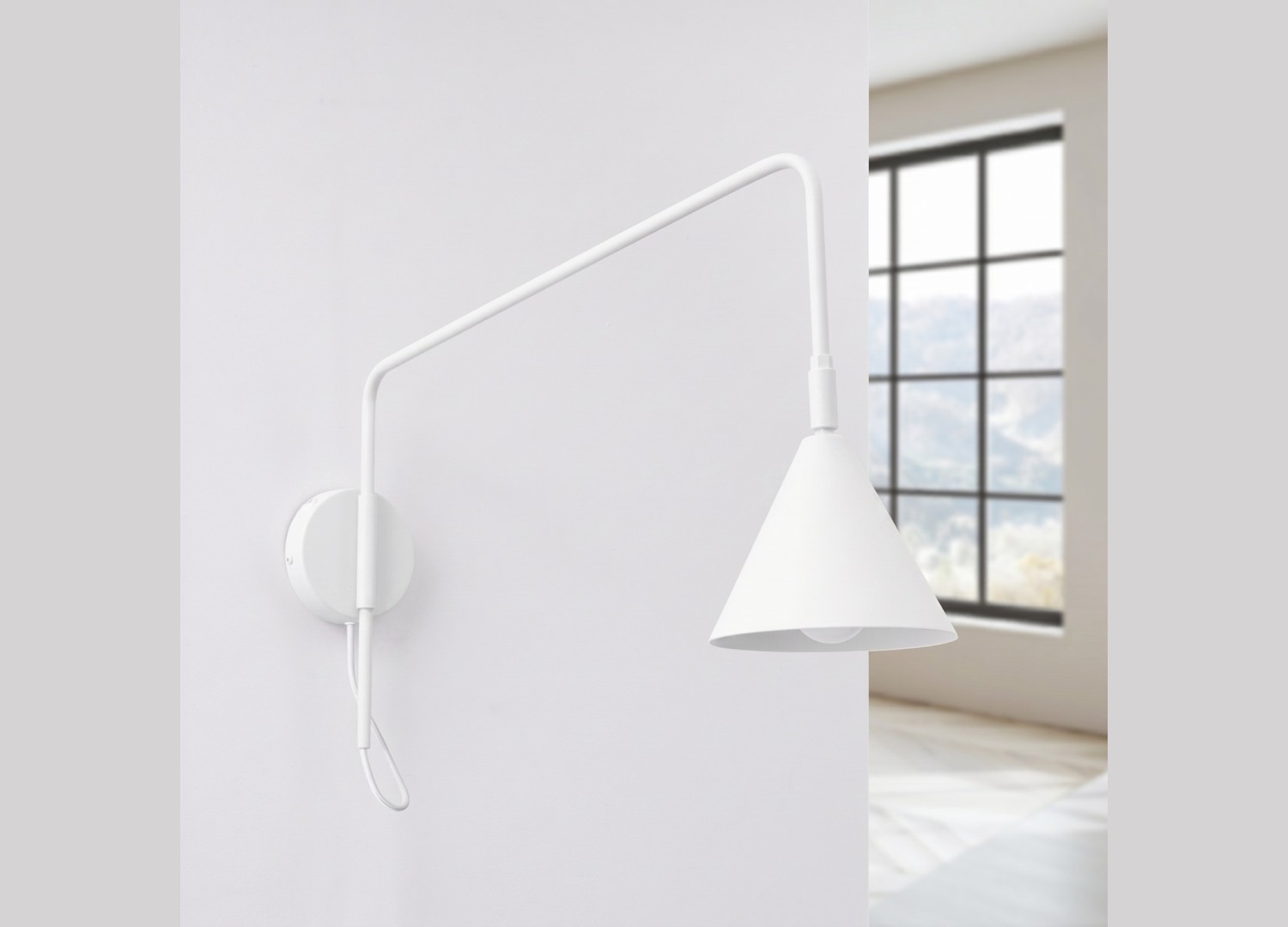 Applique murale NOX 1 blanc avec interrupteur – vue complémentaire 2