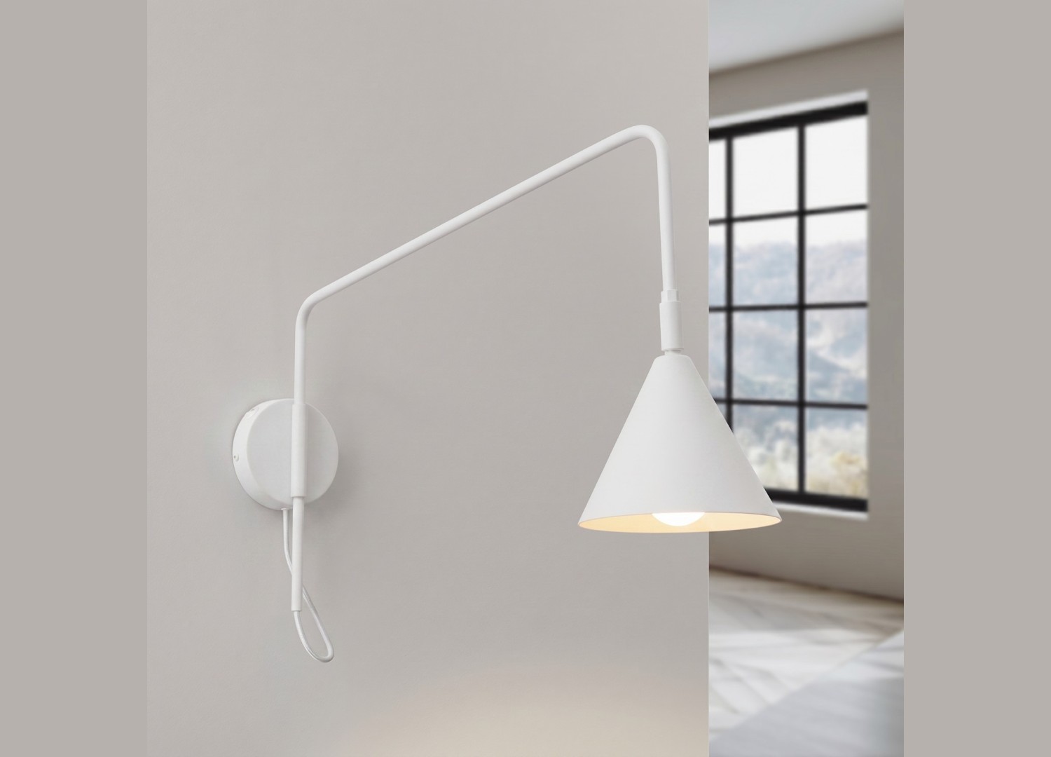 Applique murale NOX 1 blanc avec interrupteur – vue complémentaire 3