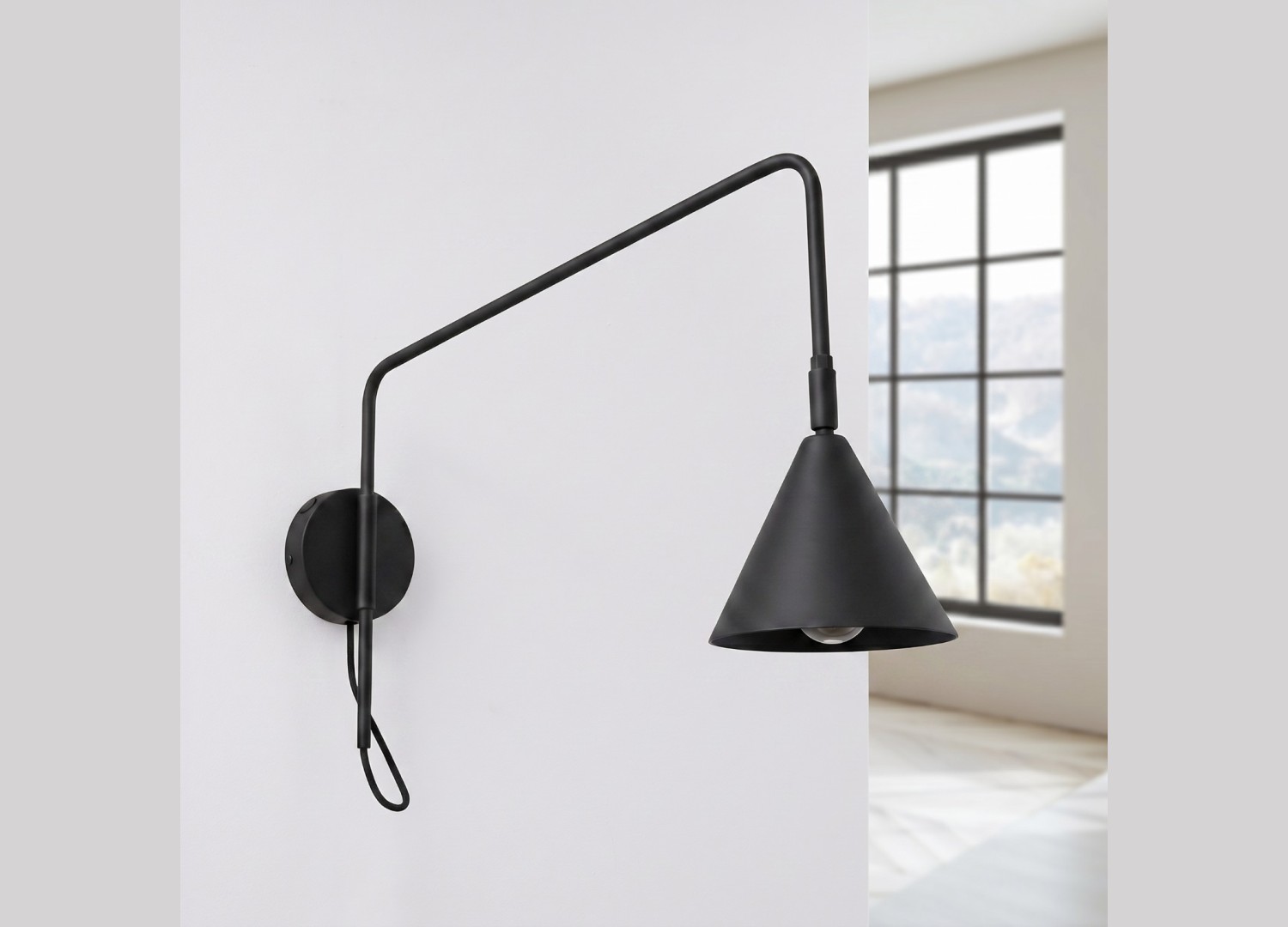 Applique murale NOX 1 noir avec interrupteur – vue complémentaire 2