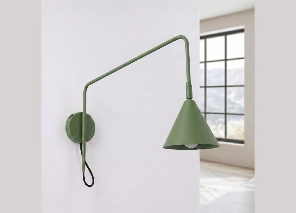 Applique murale NOX 1 vert olive avec interrupteur – vue complémentaire 2