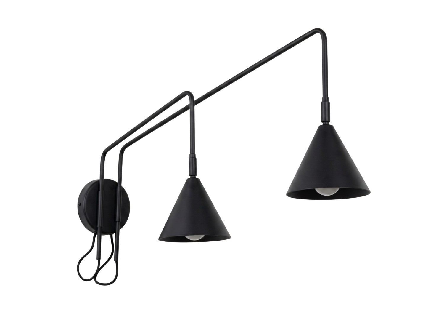Applique murale NOX 2 noir avec interrupteur