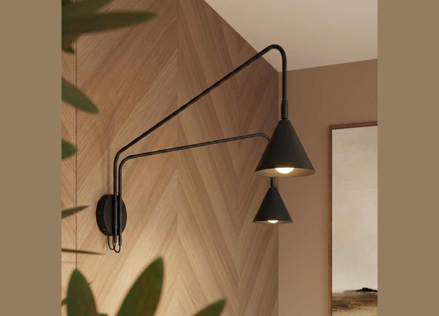Applique murale NOX 2 noir avec interrupteur – vue complémentaire 12