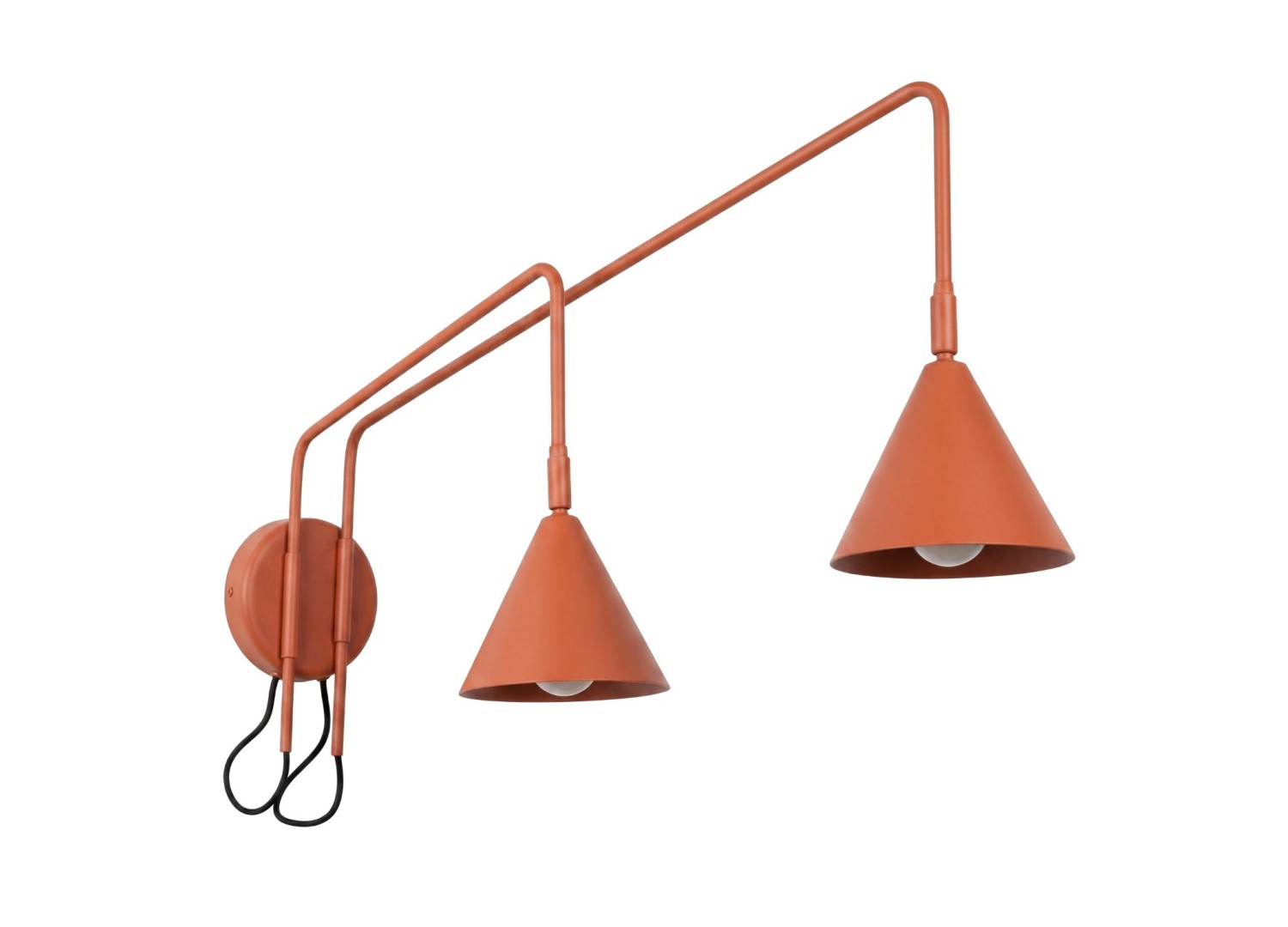 Applique murale NOX 2 ocre rouge avec interrupteur