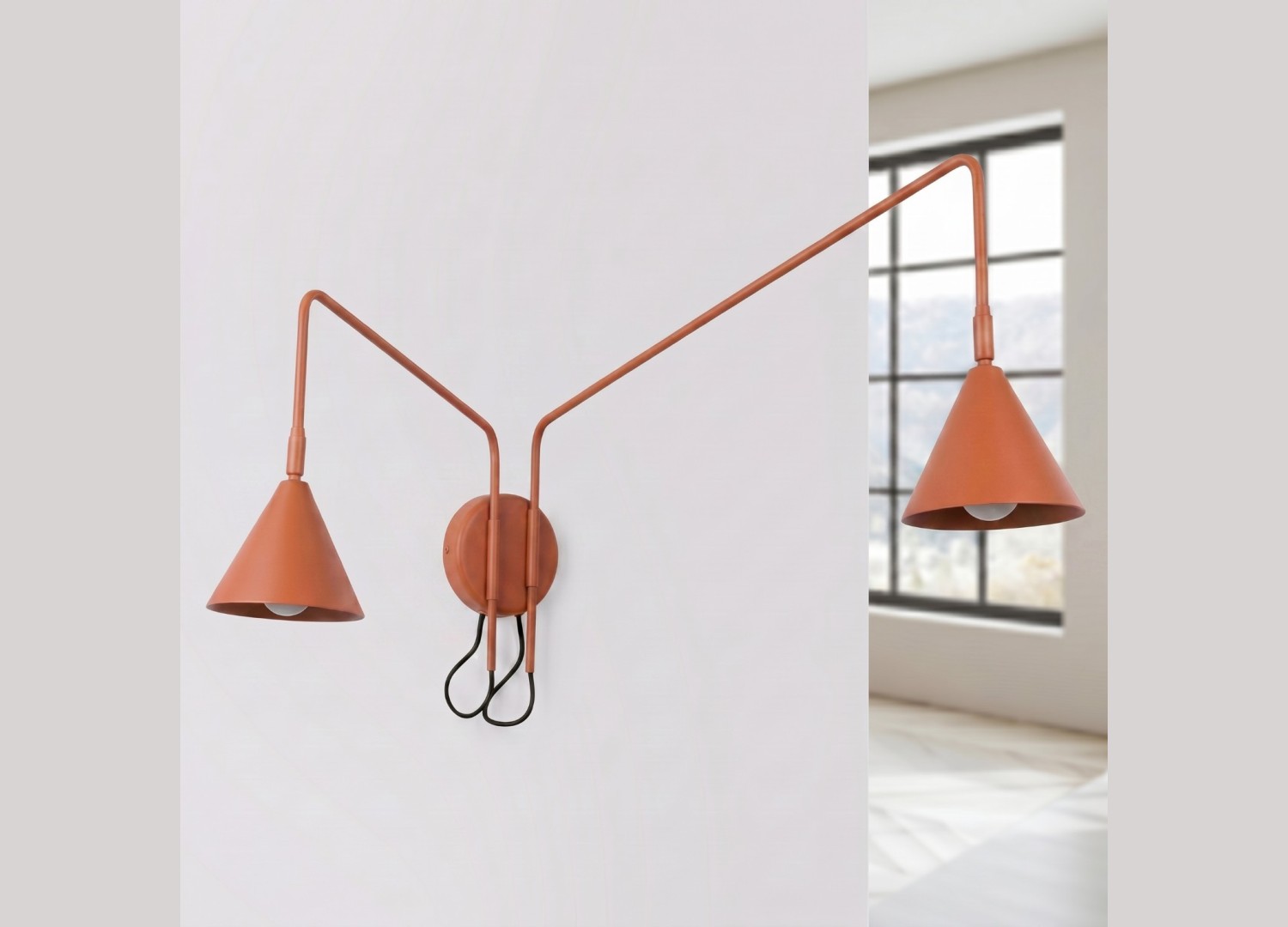 Applique murale NOX 2 ocre rouge avec interrupteur – vue complémentaire 2