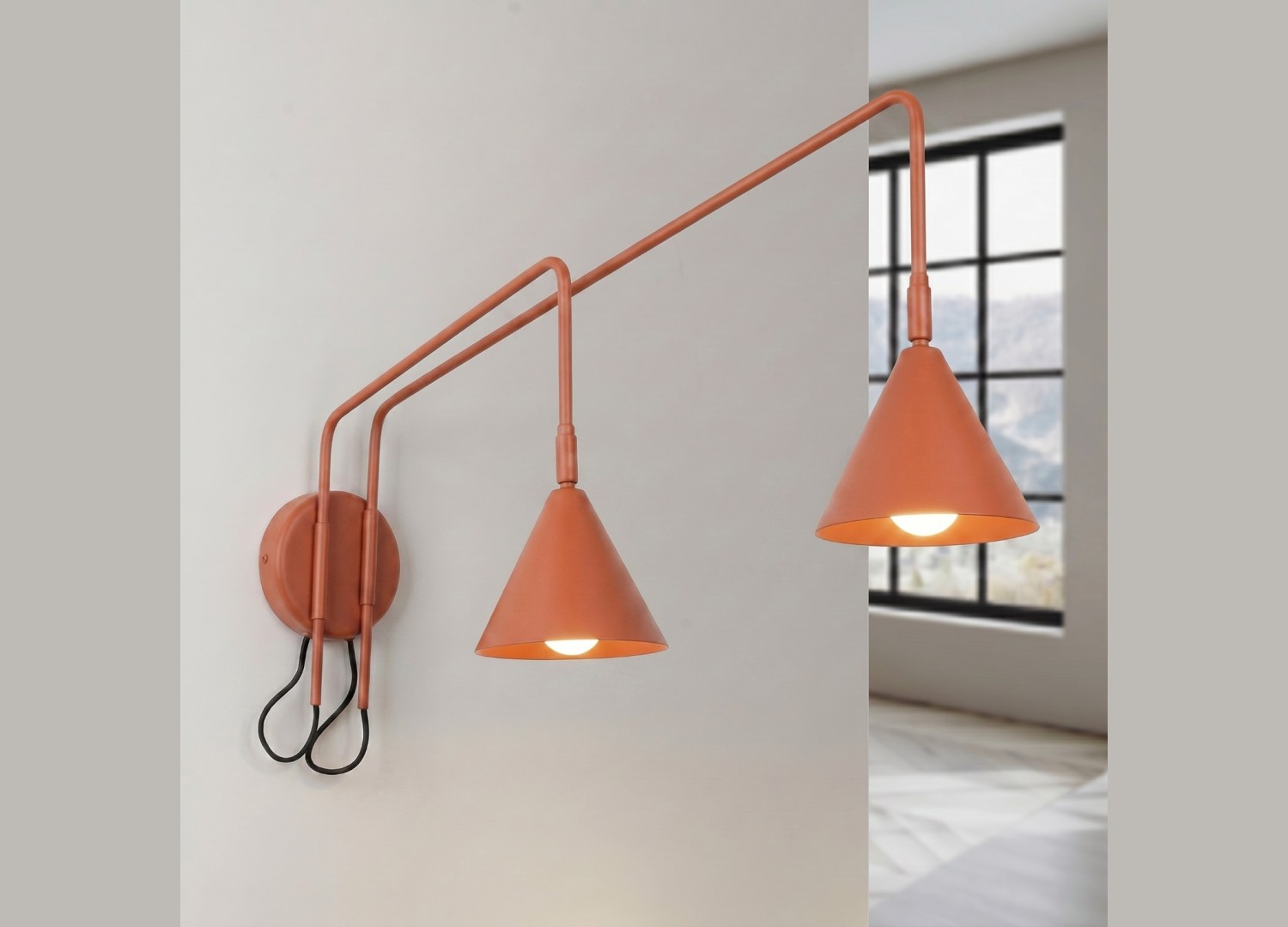 Applique murale NOX 2 ocre rouge avec interrupteur – vue complémentaire 3