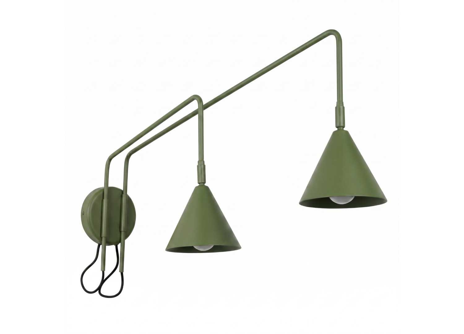 Applique murale NOX 2 vert olive avec interrupteur