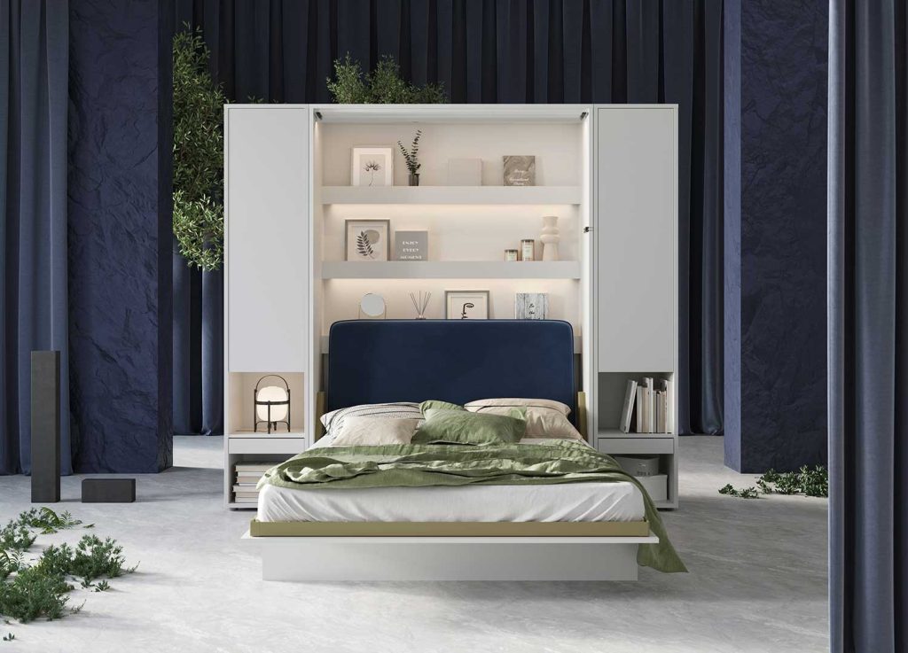 Appui-tête bleu marine rembourré pour lit vertical 140 Bed Concept