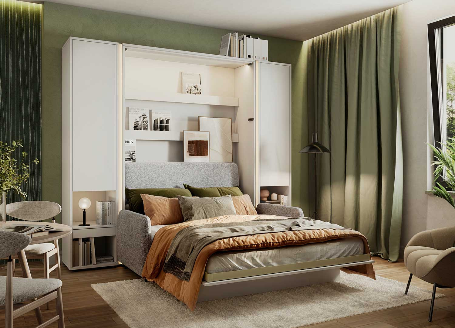Appui-tête gris rembourré pour lit vertical 140 Bed Concept