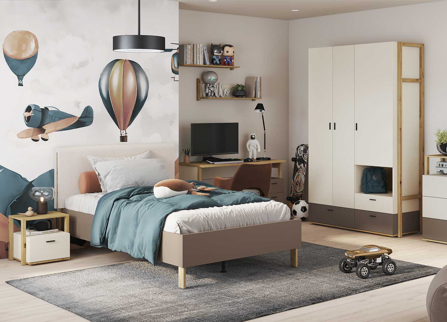 Appui-tête pour tête de lit 120 cm tissu beige