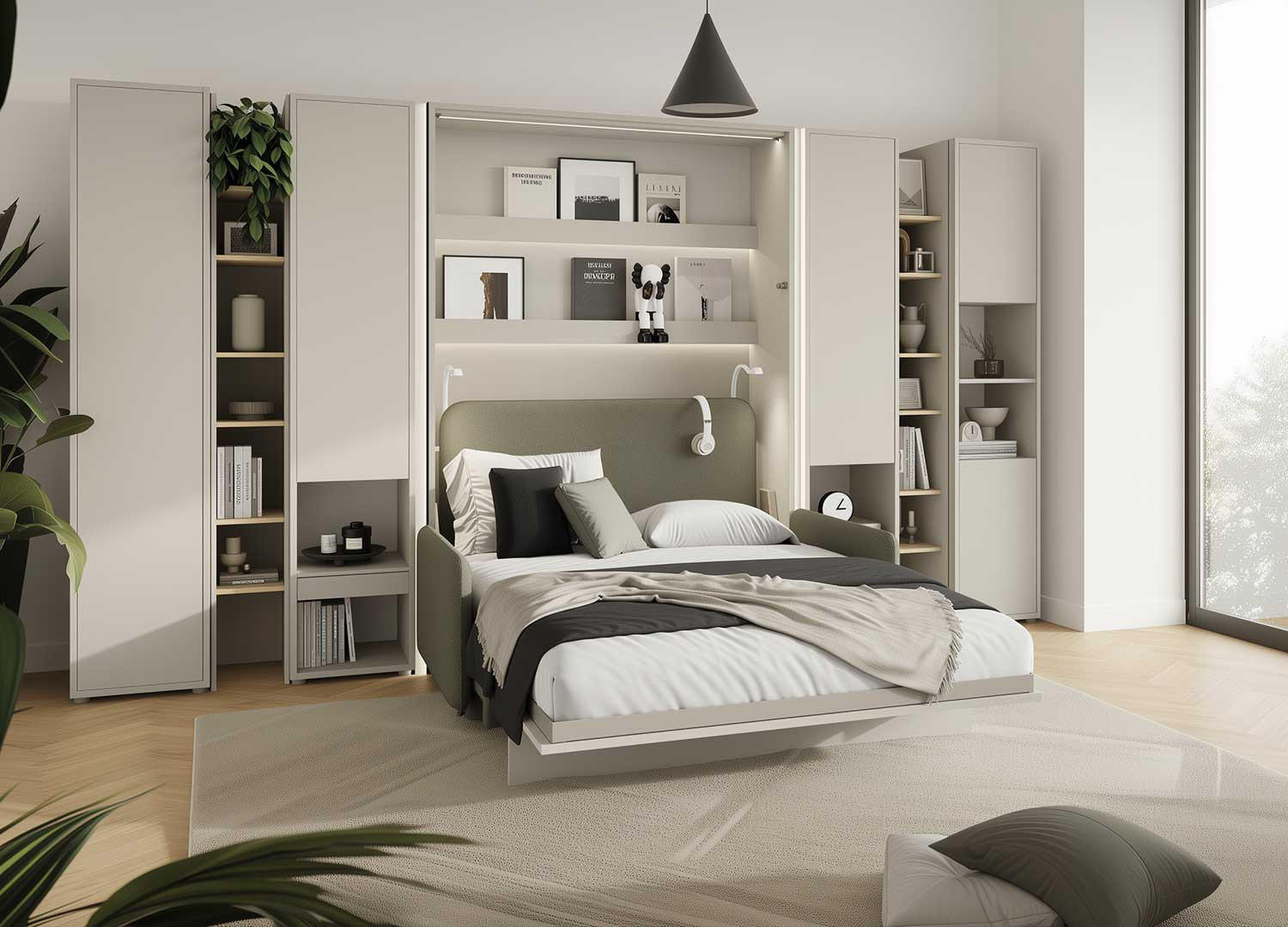 Appui-tête vert rembourré pour lit vertical 140 Bed Concept