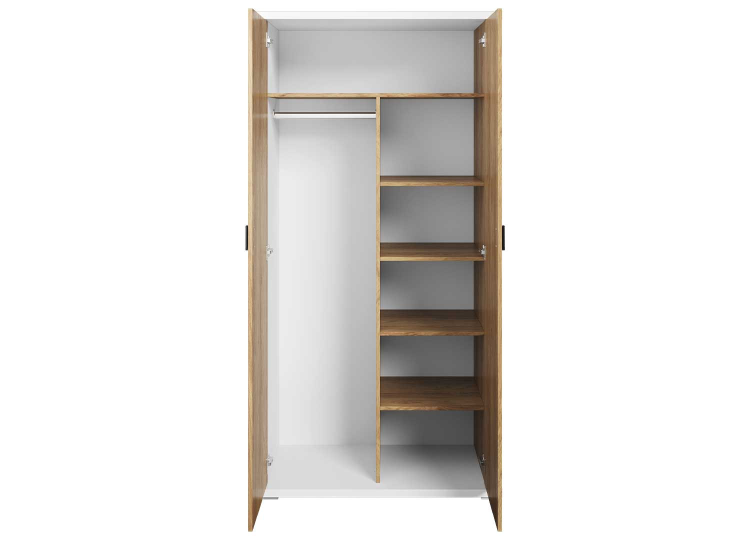 Armoire 2 portes blanche et chêne
