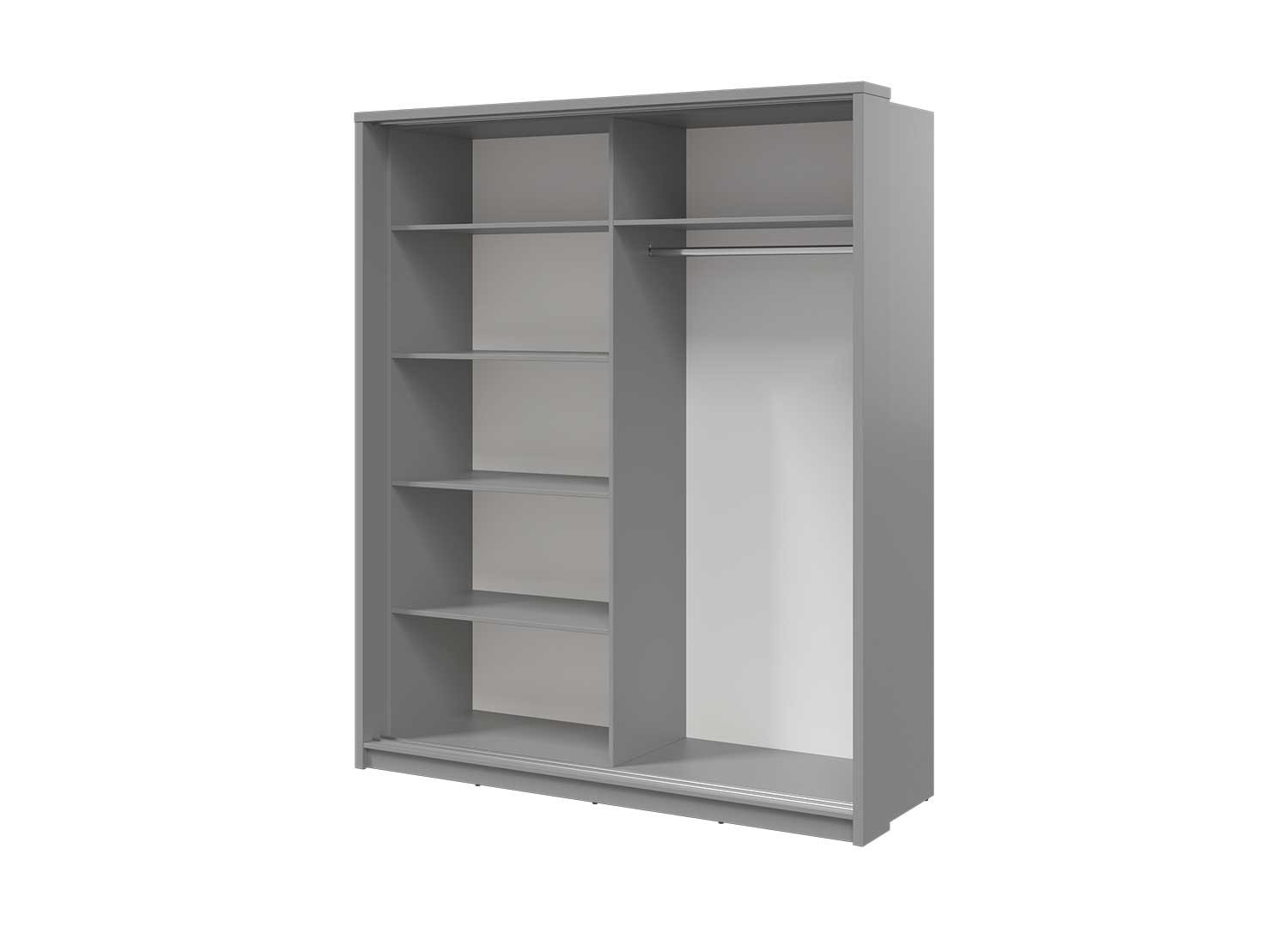 Armoire 2 portes coulissantes grise 180 cm