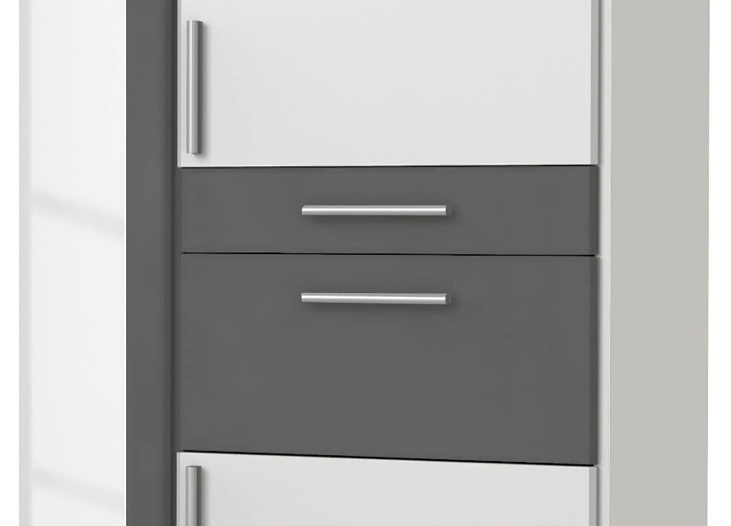 Armoire 3 portes avec miroir et tiroirs L 91 cm