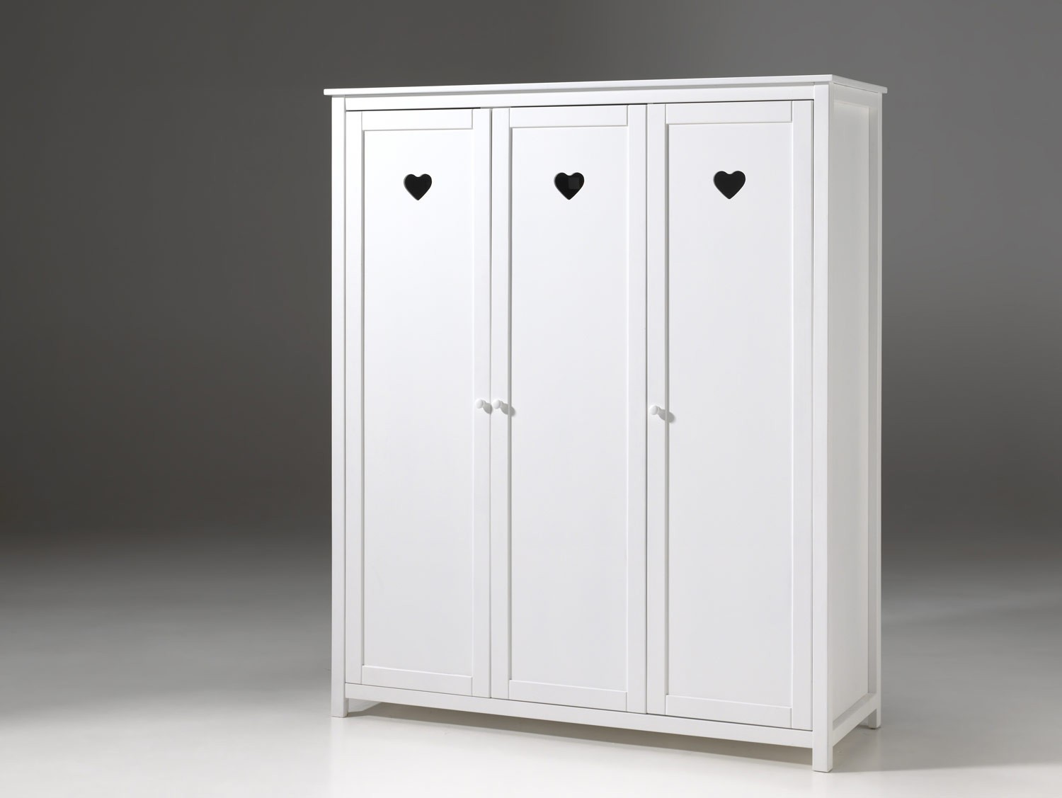 Armoire 3 portes blanc laqué