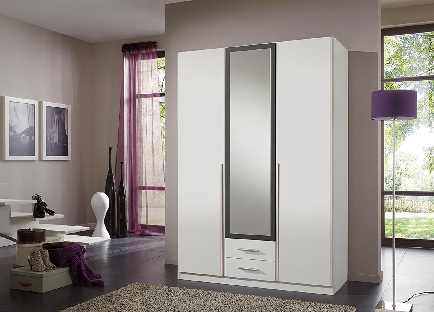 Armoire 3 portes blanche pas cher 135 cm