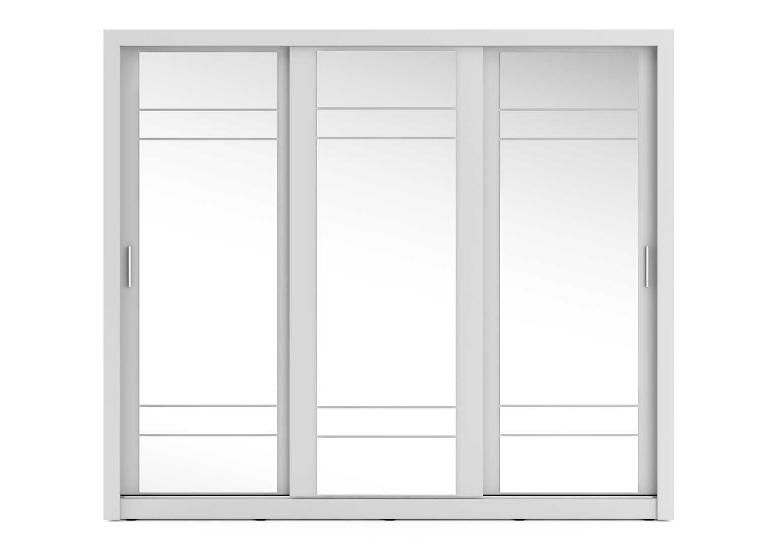Armoire 3 portes coulissantes 250 cm blanche avec miroirs