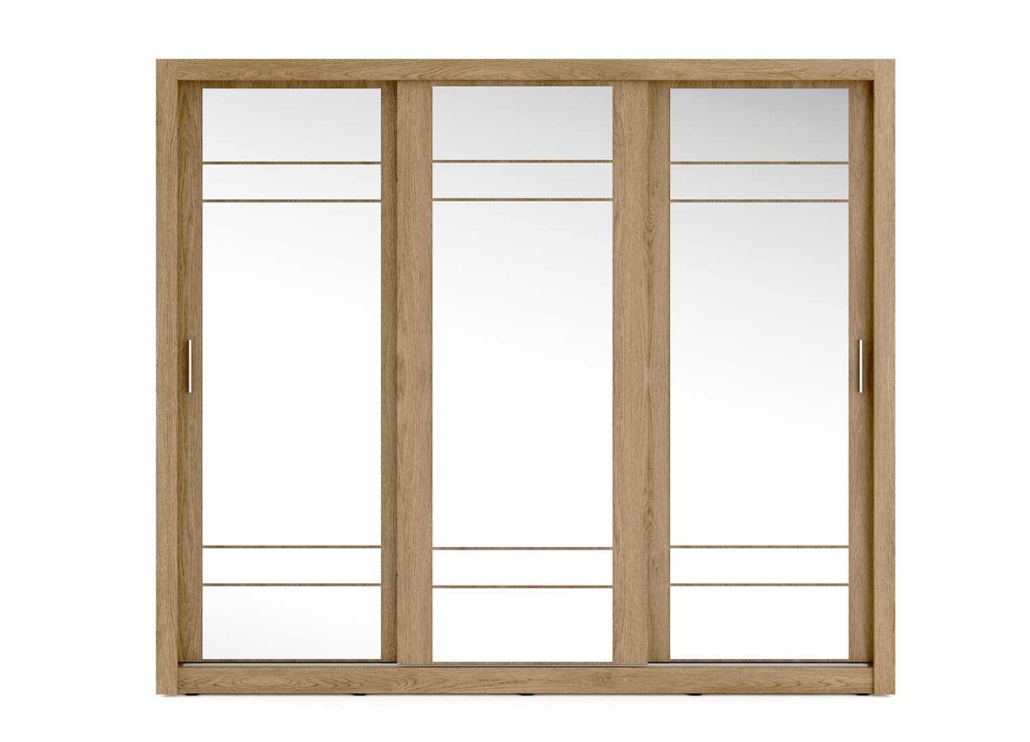 Armoire 3 portes coulissantes 250 cm chêne shetland avec miroirs