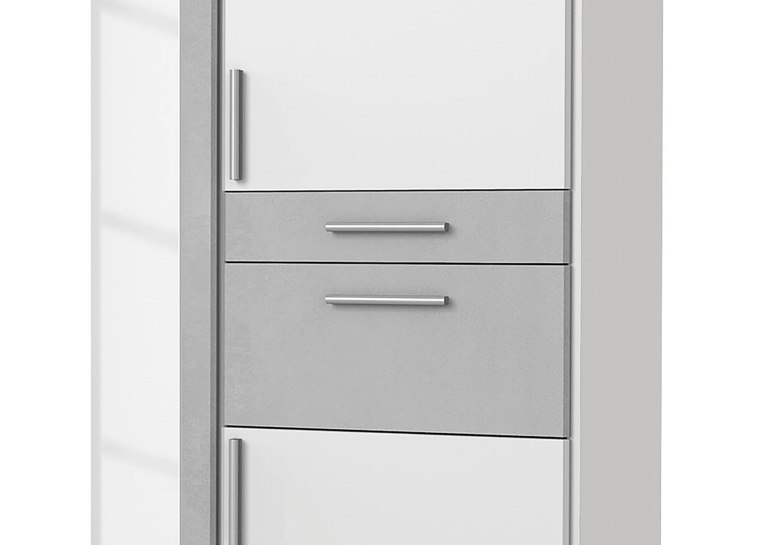 Armoire 5 portes avec miroir et 4 tiroirs L 135 cm
