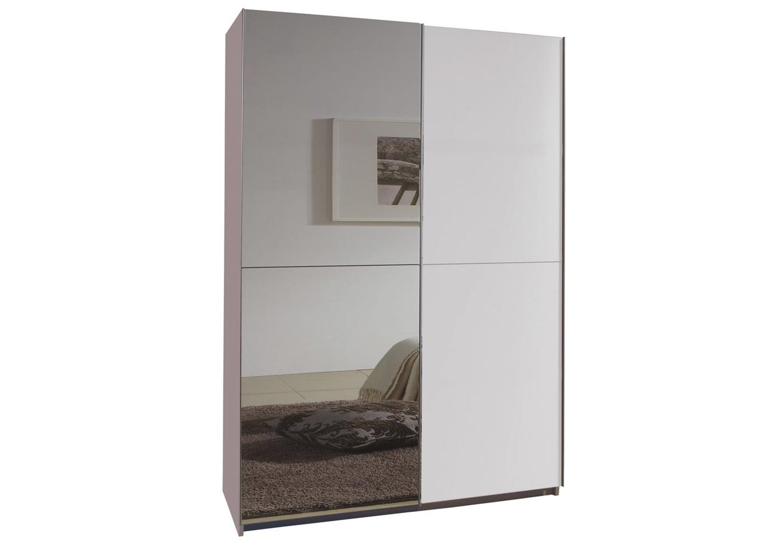 Armoire à portes coulissantes blanche 135 cm
