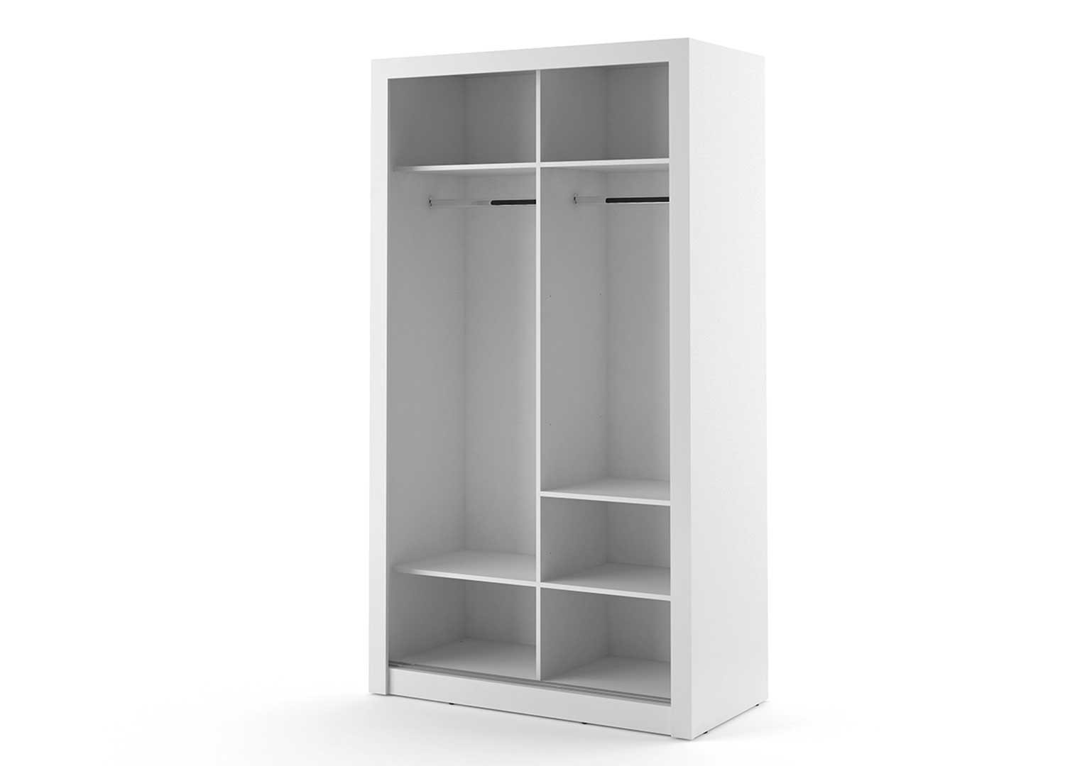 Armoire blanche 120 cm 2 portes coulissantes
