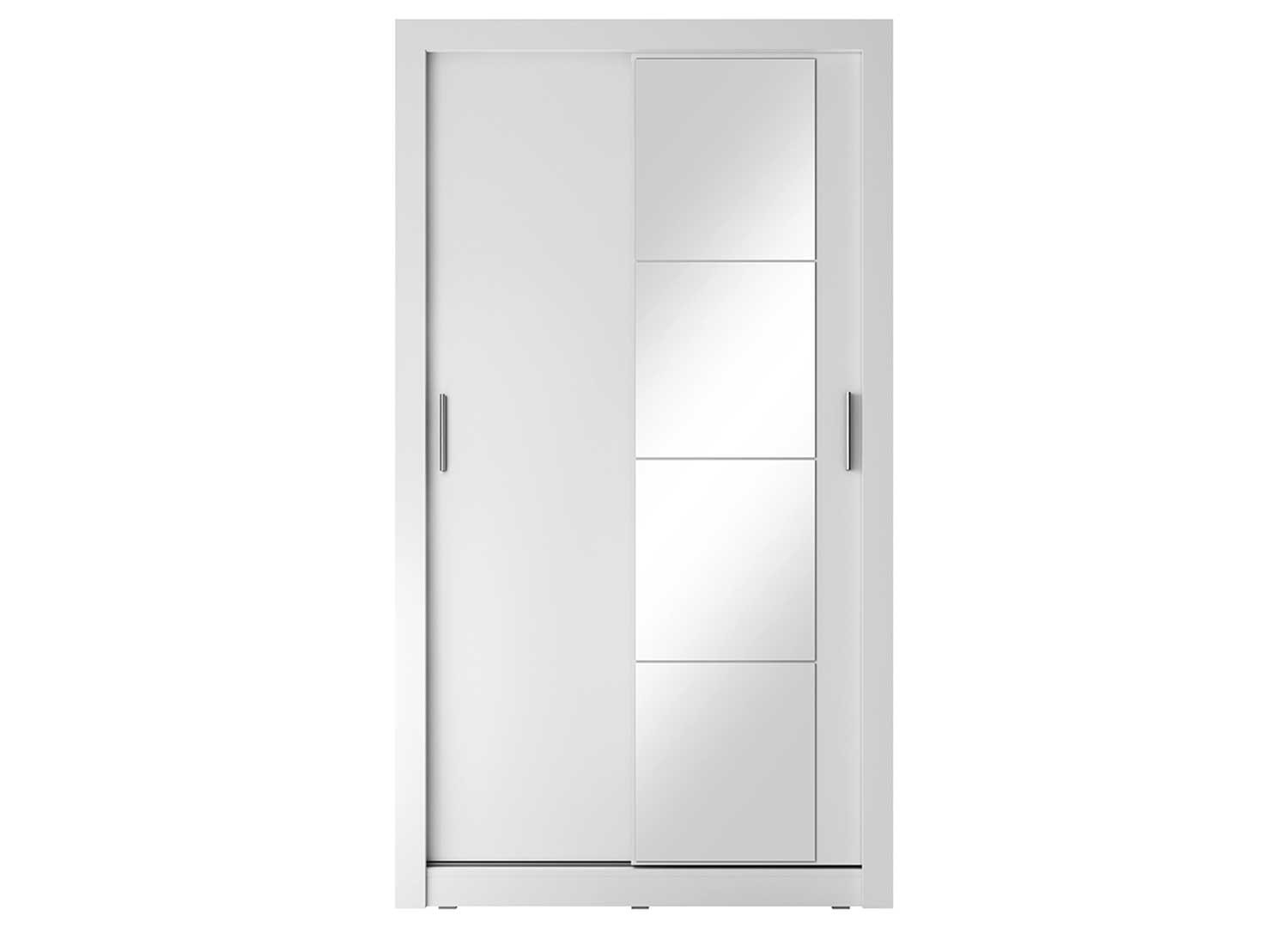 Armoire blanche 120 cm 2 portes coulissantes