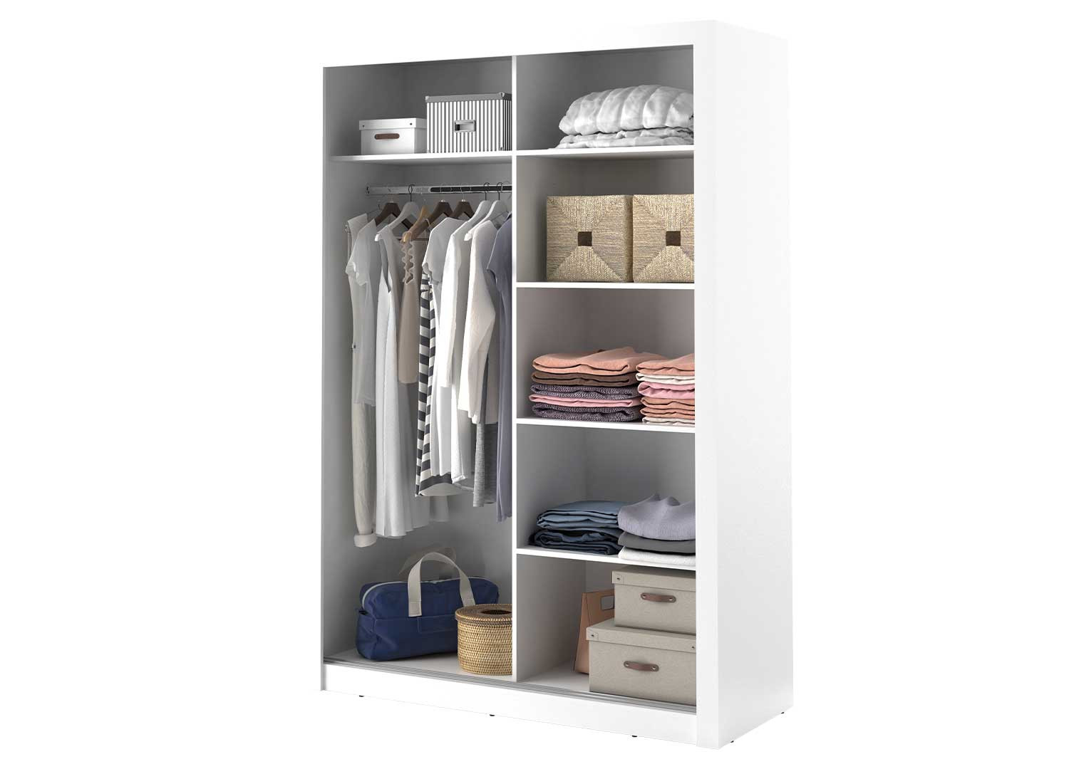Armoire blanche à portes coulissantes 150 cm