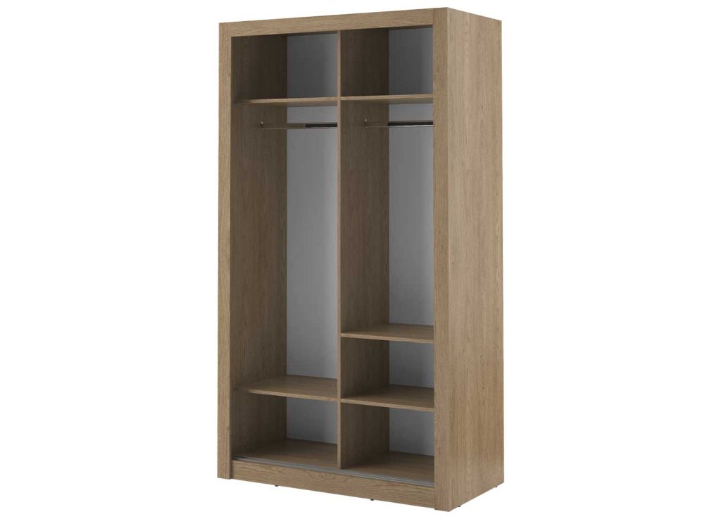 Armoire chêne shetland 120 cm 2 portes coulissantes